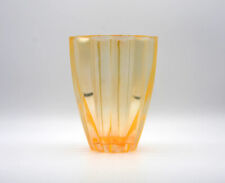 Vintage Yellow Glass Flowers Vase, Floristic Amber Bowl, Floral Xanthous Vases picture
