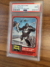 1976 Topps King Kong #1 Kong Fights A Mighty Battle to the.. PSA 2 picture