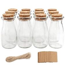 CUCUMI 12pcs 3.4oz Small Glass Favor Jars, 100ml Bottles with Cork Lids, Mini  picture