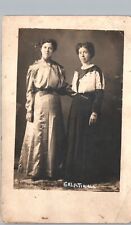 TWO ADULT SISTERS galatia il real photo postcard rppc illinois history people picture