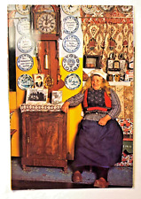 Marken Holland Postcard Unposted Woman with Clock, Plates and JFK framed photo picture