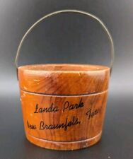 Vintage Miniature Souvenir Cedar Bucket - Landa Park, New Braunfels, TX picture