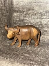Hand Carved Wooden Water Buffalo Ox Bull Statue Figurine 6