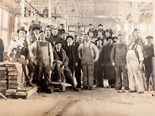 Photograph Vintage Factory Warehouse Workers Group Photo Men Early 20th Century picture