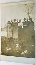 Vtg Real Photo Postcard Group of Adults Postmarked 1912 to Flossie Brand Iowa picture