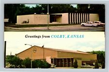 Colby KS, Scenic Greetings, Library, Community, Kansas c1974 Vintage Postcard picture