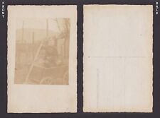 Vintage postcard, RPPC, The boy in the cart, WWI picture