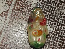 Vintage 1950's West Germany Hand Blown Glass Clown Christmas Ornament picture