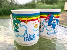 Vintage Deka Care Bears Plastic Collectible Cups Set Of 2 1983 picture