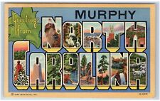 Murphy, NC Postcard-  LARGE LETTER GREETINGS FROM MURPHY NORTH CAROLINA picture