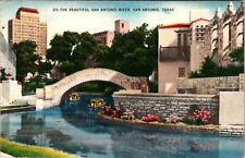 San Antonio TX-Texas, Beautiful San Antonio River, Vintage Postcard picture