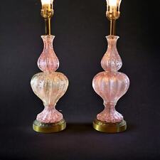 Murano Barovier & Toso Pink & Silver Lamps 1950's PRICE EACH or Discounted SET  picture