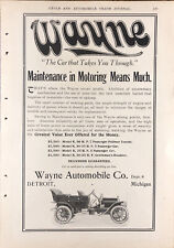 1907 Wayne Automobile Model N K R 35 50 HP Car Art Antique Picture Print Old Ad picture