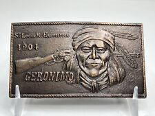 Native American Geronimo Cast Belt Buckle 1904 Vintage World’s Fair St Louis MO picture