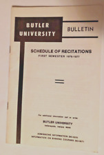 Vtg 1976-77 Butler University IN Schedule of Recitations Class Listings Booklet picture