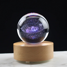 3D Crystal Solar System Ball Planets Sphere Decoration Laser Engraved GORGEOUS picture
