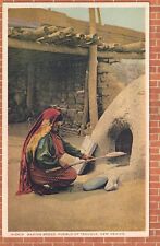 Vintage Postcard Baking Bread, Pueblo of Tesuque, New Mexico picture