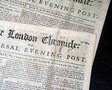 Five 18TH CENTURY London England Pre Revolutionary War Era 1758-1772 Newspapers picture