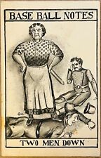Police Beat Up by Woman with Rolling Pin Base Ball Notes Antique Postcard c1910 picture