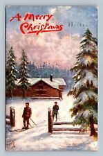 CHRISTMAS POSTCARD  A MERRY CHRISTMAS Winter Sports The Sport hut 7827 picture