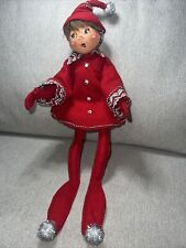 Annalee Christmas Doll 14” Tall Red Elf GREAT CONDITION Holiday Decoration 2008 picture