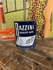 VINTAGE BAZZINI NUTS CAN TIN SIGN ELEPHANT CARNIVAL CIRCUS SIDESHOW NEW YORK picture