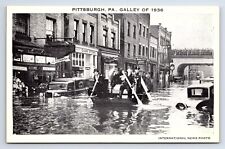 Postcard Pittsburgh PA 1936 Flood Water Galley Iron City Beer Ice Cream Store picture
