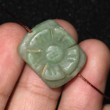 Ancient Near Eastern Jade Stone Bead with Flower Pattern Over 1000 Years Old picture