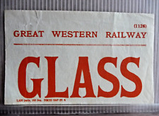 EA13 - 090 - GWR - Goods Label - Glass - 1947 picture
