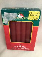 BOX OF 12 KURT ADLER 4 INCH RED CANDLES NEW picture