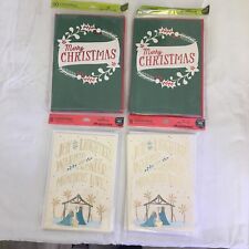 32 HALLMARK CHRISTMAS CARDS - 20 MERRY CHRISTMAS + 12 JOY LAUGHTER picture