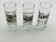 Set of 3 Shot Glasses Collins Scotty's Castle Death Valley, Langtry Texas,Kansas picture