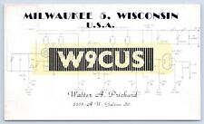 QSL CB Ham Radio Card W9CUS Milwaukee Wisconsin Vintage c1960s WI Card picture