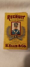 Rare 1926 The Recruit Little Cigars Slide Open Cigar Box w/3 Cigars H Ellis & Co picture