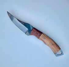 CUSTOM HAND FORGED D2 STEEL  AND WOOD HANDLE HUNTING SKINNER KNIFE W/ SHEATH picture