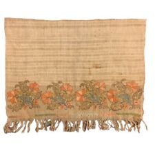 Beautiful Early 19th Cent Ottoman Turkish Embroidered Silk Towel 1695 picture