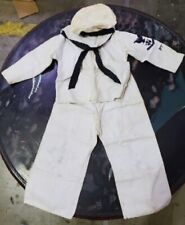 WWII ERA BOY CHILD US NAVY WHITE SAILOR CLOTHING OUTFIT WITH HAT & PATCH MOMM 3C picture