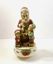 Christmas Vintage Santa With Children Ceramic Musical Figurine 8