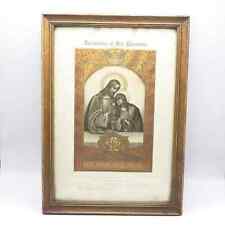 Ornate First Communion Document with Gold Flake Framed Antique 1911 picture