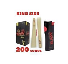 RAW PHOENIX ULTIMATE SMOKERS LIGHTER+raw BLACK king size pre rolled cone picture