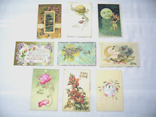 VINTAGE EMBOSSED BIRTHDAY POSTCARDS 1908 - 1912 - 9 ct picture