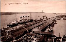 Postcard Liverpool England - Landing Stage and Docks - Early 1900s picture