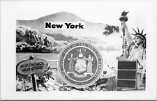 RPPC New York NY B&W collage state seal kodak Robert White unposted Rare picture