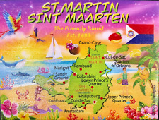 St. Martin Map Caribbean Fridge Collector's Souvenir Fridge Magnet 2.5