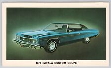 1973 IMPALA CUSTOM COUPE Dealership Advertisement Postcard Gorgeous Blue V* picture
