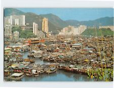 Postcard Bird's-eye Biew of Aberdeen, Hong Kong, China picture