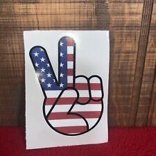 Patriotic American Flag Peace Sign Car Vehicle Bumper Sticker picture