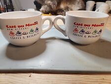 Pair (2) Cafe Du Monde New Orleans Extra Large 20oz Coffee Mugs picture