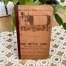 Antique Vintage Grocery Butcher Ledger Notebook Early 1900s Blank NOS #D picture