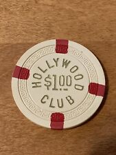 Vintage Hollywood Club Illegal $1 Casino Chip - Toledo Ohio - Premium Condition picture